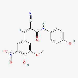 (Z)-2-cyano-3-(4-hydroxy-3-methoxy-5-nitrophenyl)-N-(4-hydroxyphenyl)prop-2-enamide