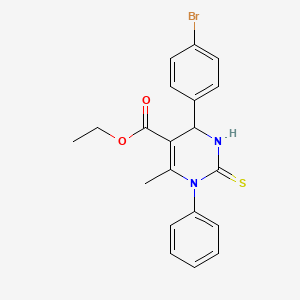 molecular formula C20H19BrN2O2S B1657605 Ethyl 6-(4-bromophenyl)-4-methyl-3-phenyl-2-sulfanylidene-1,6-dihydropyrimidine-5-carboxylate CAS No. 5741-71-9