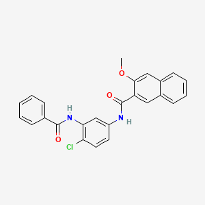 molecular formula C25H19ClN2O3 B1657614 N-(3-Benzamido-4-chloro-phenyl)-3-methoxy-naphthalene-2-carboxamide CAS No. 5746-82-7