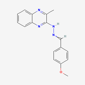 molecular formula C17H16N4O B1657631 N-[(4-Methoxyphenyl)methylideneamino]-3-methyl-quinoxalin-2-amine CAS No. 5754-69-8