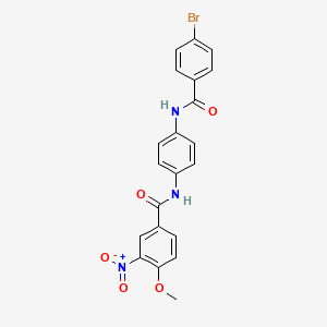 molecular formula C21H16BrN3O5 B1657645 N-[4-(4-Bromobenzamido)phenyl]-4-methoxy-3-nitrobenzamide CAS No. 5760-29-2