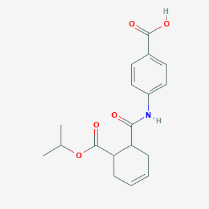 molecular formula C18H21NO5 B1657661 Benzoic acid, 4-[(6-isopropoxycarbonyl-3-cyclohexenyl)carbonylamino]- CAS No. 5768-69-4