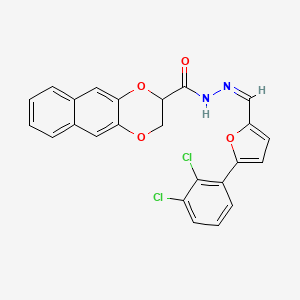 molecular formula C24H16Cl2N2O4 B1657670 N-[(Z)-[5-(2,3-dichlorophenyl)furan-2-yl]methylideneamino]-2,3-dihydrobenzo[g][1,4]benzodioxine-3-carboxamide CAS No. 5774-40-3