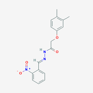molecular formula C17H17N3O4 B1657671 2-(3,4-dimethylphenoxy)-N'-[(E)-(2-nitrophenyl)methylidene]acetohydrazide CAS No. 5774-68-5