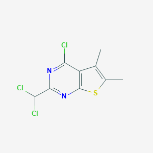molecular formula C9H7Cl3N2S B165769 4-Chloro-2-(dichloromethyl)-5,6-dimethylthieno[2,3-d]pyrimidine CAS No. 128276-98-2