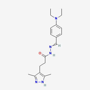 molecular formula C19H27N5O B1657705 N-[(4-Diethylaminophenyl)methylideneamino]-3-(3,5-dimethyl-1H-pyrazol-4-YL)propanamide CAS No. 5788-62-5
