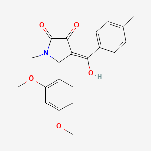 (4E)-5-(2,4-dimethoxyphenyl)-4-[hydroxy-(4-methylphenyl)methylidene]-1-methylpyrrolidine-2,3-dione