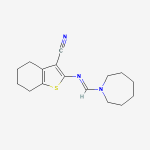 2-[(E)-Azepan-1-ylmethylideneamino]-4,5,6,7-tetrahydro-1-benzothiophene-3-carbonitrile