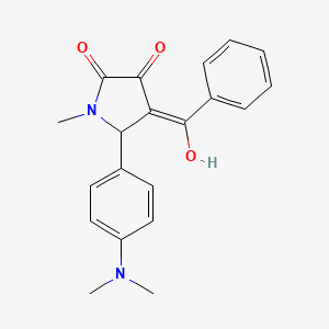 molecular formula C20H20N2O3 B1657714 (4E)-5-[4-(Dimethylamino)phenyl]-4-[hydroxy(phenyl)methylidene]-1-methylpyrrolidine-2,3-dione CAS No. 5790-87-4