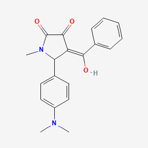 (4E)-5-[4-(Dimethylamino)phenyl]-4-[hydroxy(phenyl)methylidene]-1-methylpyrrolidine-2,3-dione