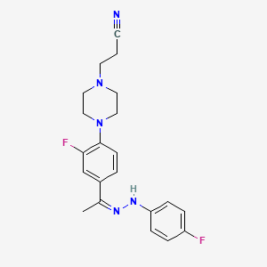 3-[4-[2-fluoro-4-[(Z)-N-(4-fluoroanilino)-C-methylcarbonimidoyl]phenyl]piperazin-1-yl]propanenitrile
