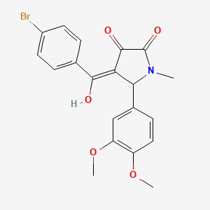 (4E)-4-[(4-bromophenyl)-hydroxymethylidene]-5-(3,4-dimethoxyphenyl)-1-methylpyrrolidine-2,3-dione