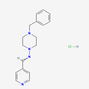 molecular formula C17H21ClN4 B1657720 N-(4-Benzylpiperazin-1-yl)-1-pyridin-4-ylmethanimine;hydrochloride CAS No. 5792-98-3