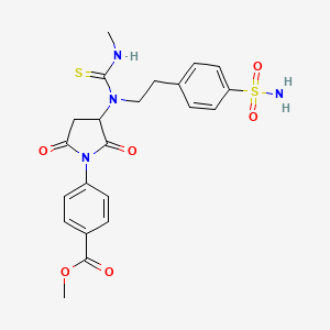 Methyl 4-[3-[methylcarbamothioyl-[2-(4-sulfamoylphenyl)ethyl]amino]-2,5-dioxopyrrolidin-1-yl]benzoate