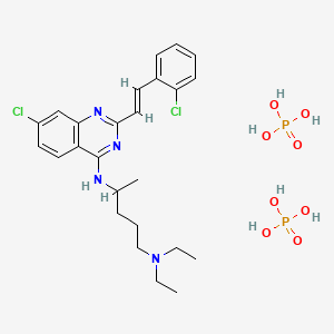 7-Chloro-2-(o-chlorostyryl)-4-((4-(diethylamino)-1-methylbutyl)amino)quinazoline diphosphate