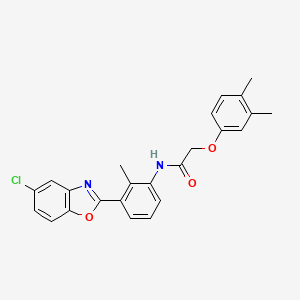 molecular formula C24H21ClN2O3 B1657731 N-[3-(5-chloro-1,3-benzoxazol-2-yl)-2-methylphenyl]-2-(3,4-dimethylphenoxy)acetamide CAS No. 5795-38-0