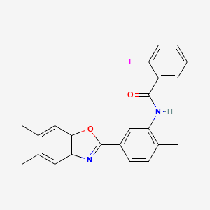 N-[5-(5,6-dimethyl-1,3-benzoxazol-2-yl)-2-methylphenyl]-2-iodobenzamide
