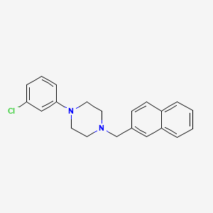 molecular formula C21H21ClN2 B1657741 Piperazine, 1-(3-chlorophenyl)-4-(2-naphthalenylmethyl)- CAS No. 57987-82-3