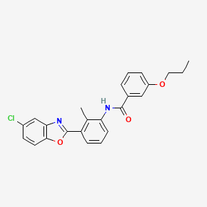 molecular formula C24H21ClN2O3 B1657743 N-[3-(5-chloro-1,3-benzoxazol-2-yl)-2-methylphenyl]-3-propoxybenzamide CAS No. 5799-60-0