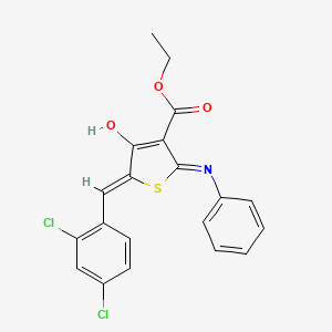 molecular formula C20H15Cl2NO3S B1657750 Ethyl (5Z)-5-[(2,4-dichlorophenyl)methylidene]-4-hydroxy-2-phenyliminothiophene-3-carboxylate CAS No. 5802-01-7