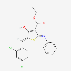 Ethyl (5Z)-5-[(2,4-dichlorophenyl)methylidene]-4-hydroxy-2-phenyliminothiophene-3-carboxylate