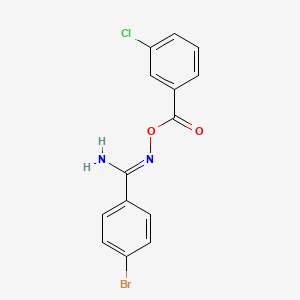 4-bromo-N'-{[(3-chlorophenyl)carbonyl]oxy}benzenecarboximidamide