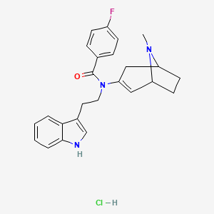 4-Fluoro-N-[2-(1H-indol-3-yl)ethyl]-N-(8-methyl-8-azabicyclo[3.2.1]oct-2-en-3-yl)benzamide;hydrochloride