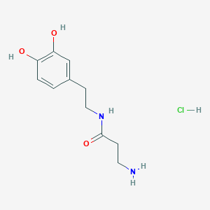 molecular formula C11H17ClN2O3 B1657763 N-beta-alanyldopamine (hydrochloride) CAS No. 58077-93-3