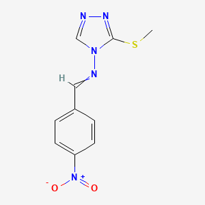 molecular formula C10H9N5O2S B1657765 N-(3-methylsulfanyl-1,2,4-triazol-4-yl)-1-(4-nitrophenyl)methanimine CAS No. 5808-74-2
