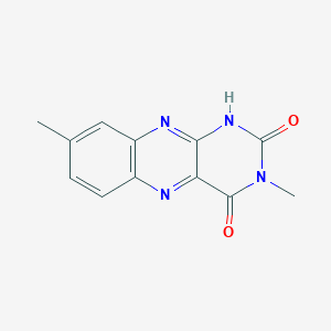 molecular formula C12H10N4O2 B1657785 Benzo[g]pteridine-2,4(1H,3H)-dione, 3,8-dimethyl- CAS No. 58137-51-2