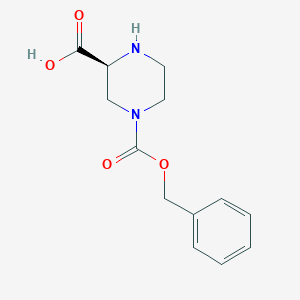 molecular formula C13H16N2O4 B165779 (S)-4-(Benzyloxycarbonyl)piperazine-2-carboxylic acid CAS No. 138812-69-8