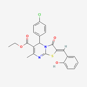 ethyl (2Z)-5-(4-chlorophenyl)-2-[(2-hydroxyphenyl)methylidene]-7-methyl-3-oxo-5H-[1,3]thiazolo[3,2-a]pyrimidine-6-carboxylate