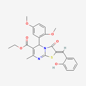molecular formula C25H24N2O6S B1657814 ethyl (2Z)-5-(2,5-dimethoxyphenyl)-2-[(2-hydroxyphenyl)methylidene]-7-methyl-3-oxo-5H-[1,3]thiazolo[3,2-a]pyrimidine-6-carboxylate CAS No. 5826-00-6