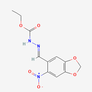 ethyl N-[(E)-(6-nitro-1,3-benzodioxol-5-yl)methylideneamino]carbamate