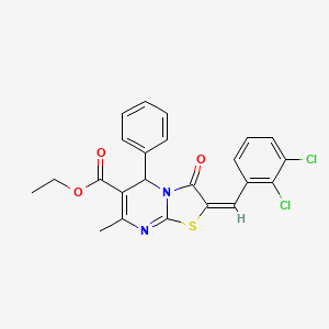 ethyl (2E)-2-[(2,3-dichlorophenyl)methylidene]-7-methyl-3-oxo-5-phenyl-5H-[1,3]thiazolo[3,2-a]pyrimidine-6-carboxylate