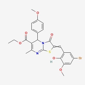 ethyl 2-[(5-bromo-2-hydroxy-3-methoxyphenyl)methylidene]-5-(4-methoxyphenyl)-7-methyl-3-oxo-5H-[1,3]thiazolo[3,2-a]pyrimidine-6-carboxylate
