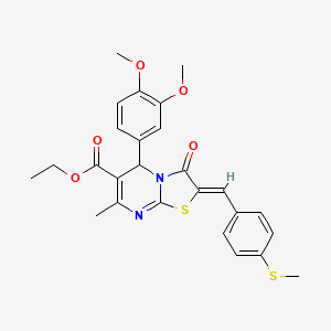 molecular formula C26H26N2O5S2 B1657834 ethyl (2Z)-5-(3,4-dimethoxyphenyl)-7-methyl-2-[(4-methylsulfanylphenyl)methylidene]-3-oxo-5H-[1,3]thiazolo[3,2-a]pyrimidine-6-carboxylate CAS No. 5834-23-1