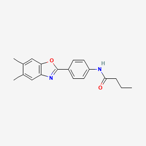molecular formula C19H20N2O2 B1657835 N-[4-(5,6-dimethyl-1,3-benzoxazol-2-yl)phenyl]butanamide CAS No. 5836-53-3