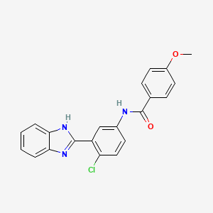 molecular formula C21H16ClN3O2 B1657836 N-[3-(1H-benzimidazol-2-yl)-4-chlorophenyl]-4-methoxybenzamide CAS No. 5836-57-7