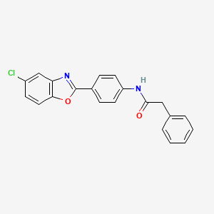 molecular formula C21H15ClN2O2 B1657844 N-[4-(5-chloro-1,3-benzoxazol-2-yl)phenyl]-2-phenylacetamide CAS No. 5838-39-1
