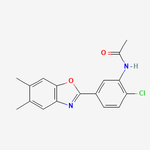 N-[2-chloro-5-(5,6-dimethyl-1,3-benzoxazol-2-yl)phenyl]acetamide
