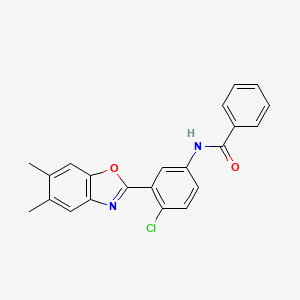 molecular formula C22H17ClN2O2 B1657848 N-[4-chloro-3-(5,6-dimethyl-1,3-benzoxazol-2-yl)phenyl]benzamide CAS No. 5839-00-9