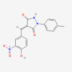 (4Z)-4-[(4-hydroxy-3-nitrophenyl)methylidene]-1-(4-methylphenyl)pyrazolidine-3,5-dione