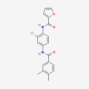molecular formula C20H17ClN2O3 B1657858 N-[2-Chloro-4-(3,4-dimethylbenzamido)phenyl]furan-2-carboxamide CAS No. 5842-45-5