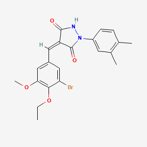 (4Z)-4-[(3-bromo-4-ethoxy-5-methoxyphenyl)methylidene]-1-(3,4-dimethylphenyl)pyrazolidine-3,5-dione