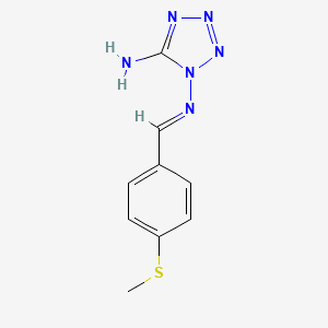 molecular formula C9H10N6S B1657879 N~1~-{(1E)-[4-(methylthio)phenyl]methylene}-1H-tetrazole-1,5-diamine CAS No. 5848-48-6