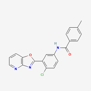molecular formula C20H14ClN3O2 B1657880 N-[4-chloro-3-([1,3]oxazolo[4,5-b]pyridin-2-yl)phenyl]-4-methylbenzamide CAS No. 5848-68-0