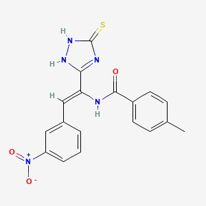 B1657903 4-methyl-N-[(Z)-2-(3-nitrophenyl)-1-(5-sulfanylidene-1,2-dihydro-1,2,4-triazol-3-yl)ethenyl]benzamide CAS No. 5861-75-6