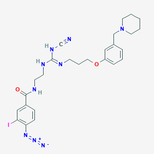 molecular formula C26H32IN9O2 B165792 Iodoazidopotentidine CAS No. 126632-02-8