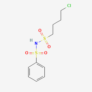 molecular formula C10H14ClNO4S2 B1657922 Benzenesulfonamide, N-[(4-chlorobutyl)sulfonyl]- CAS No. 58733-63-4